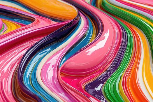 Abstract swirling paint textures in vibrant colors photo