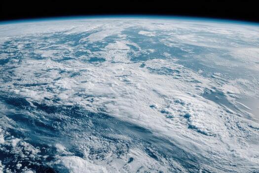 Earth from space, clouds and oceans photo