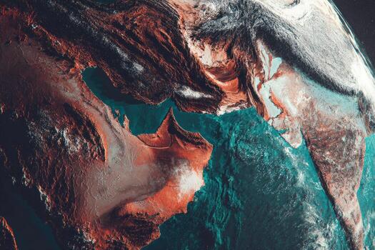 Earth's surface features, Middle East region photo