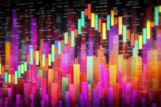 Colorful financial data visualization photo