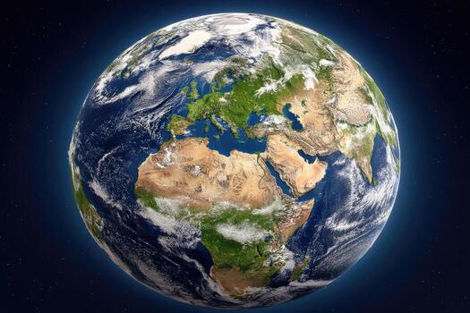 Earth from space, detailed view photo