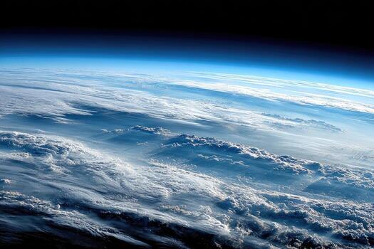 Earth from space, swirling clouds photo