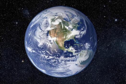 Earth from space, continents visible photo