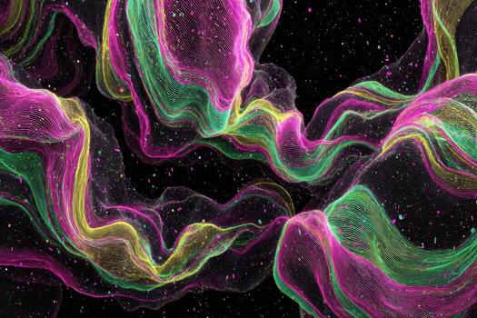 Abstract swirling nebula of vibrant colors photo