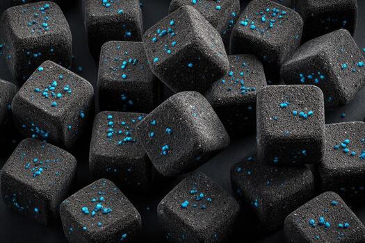 oscuro cubitos con azul motas foto