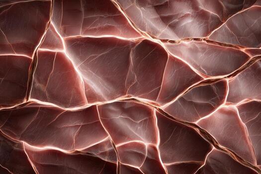 Textured, reddish-brown stone with intricate veins photo