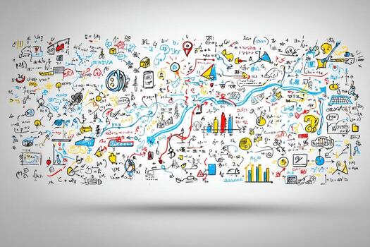 A wide-ranging brainstorm, filled with diverse concepts photo