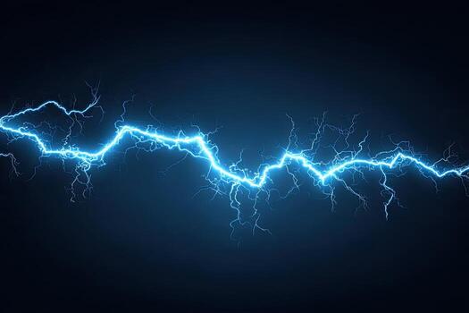 Lightning bolt on black background photo
