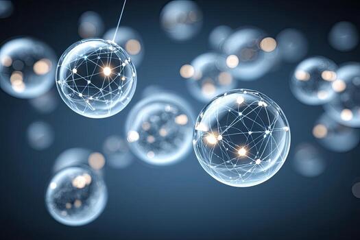 Abstract representation of interconnected spheres photo