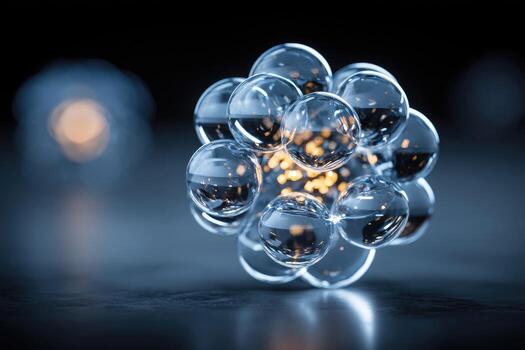 Cluster of translucent orbs photo