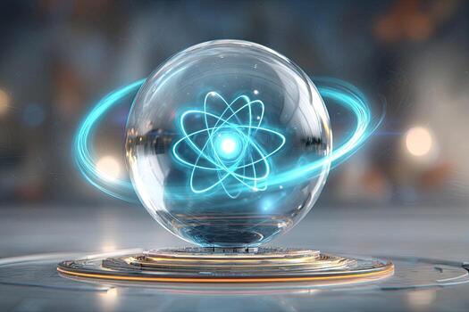Atomic structure in a transparent sphere photo