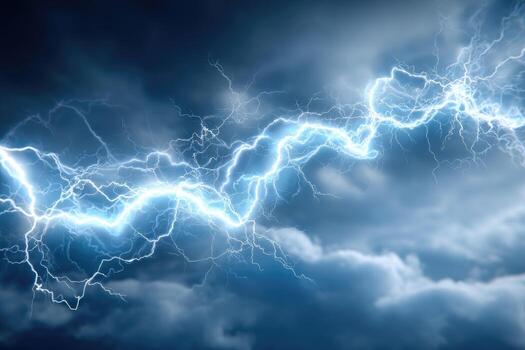 Dramatic storm with lightning photo