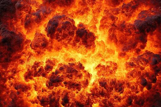 Explosive inferno of fiery chaos photo