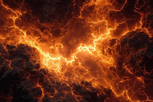 Fiery subterranean energy channels photo
