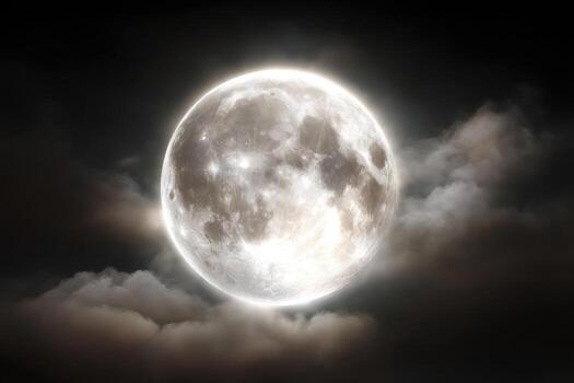 Full moon bathed in ethereal glow photo