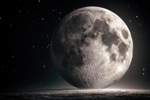 Full Moon on Lunar Surface photo