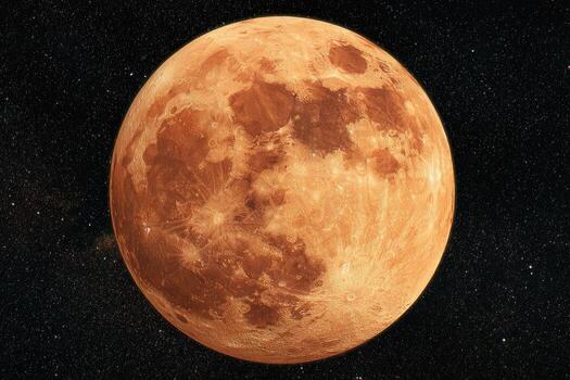 Full orange moon, celestial view photo