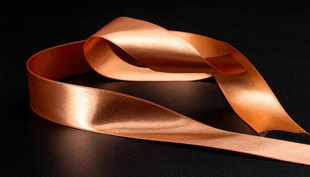Copper ribbon, satin texture, elegant photo