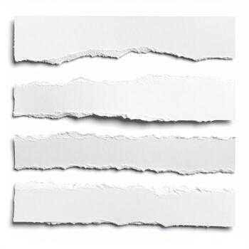 Four torn strips of white paper photo