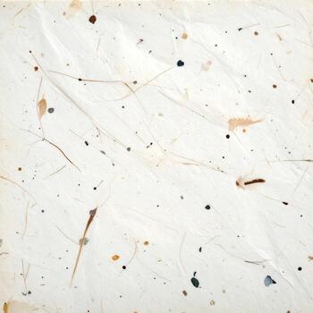 Aged, textured, off-white paper with scattered, natural inclusions photo