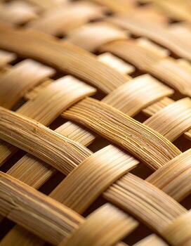 Close-up view of a woven basket photo