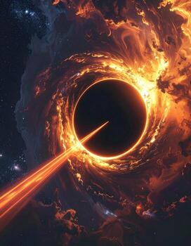 Cosmic vortex, fiery black hole photo