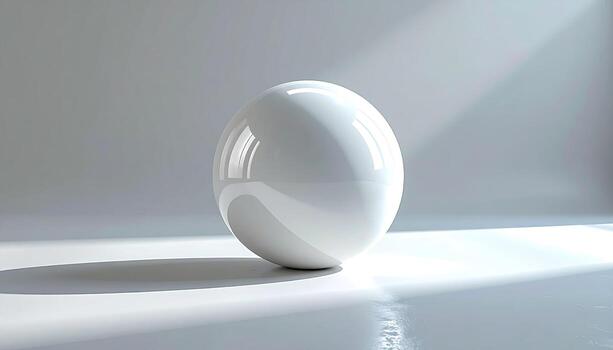 Glossy white sphere, studio light photo
