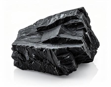 Dark, rough, solid chunk of coal photo