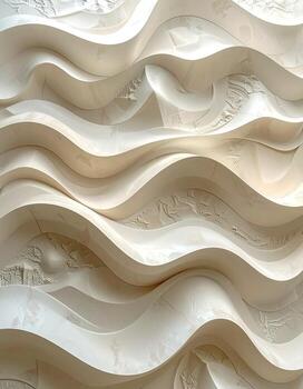 Abstract, undulating, light beige relief panel photo