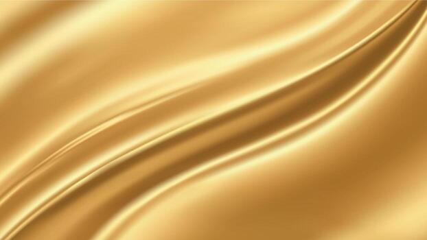 suave brillante dorado seda tela fluido antecedentes vector