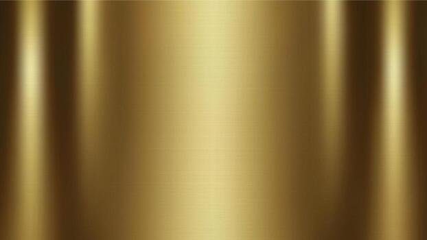 Gold metallic texture with vertical brushed finish and soft reflection vector