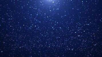 brilhante azul cintilante partículas abstrato fundo. espumante poeira estelar efeito dentro □ Gentil fluido movimento. cheio hd e looping atmosférico animação. video