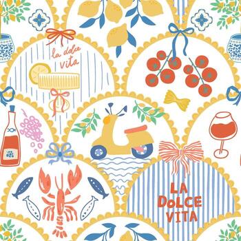 La Dolce Vita pattern illustration vector