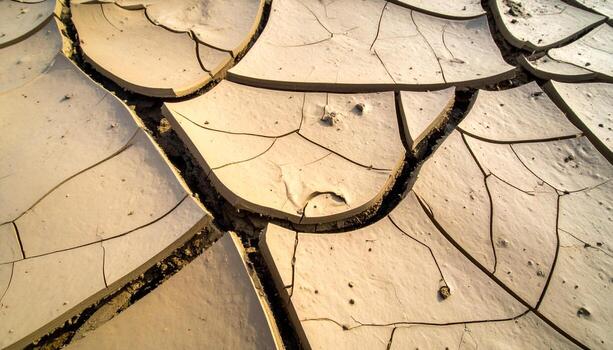 Dried surface cracked mud photo