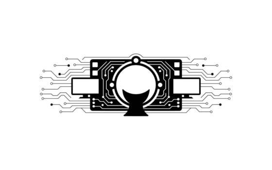 Cybersecurity Network with Computers, Circuit Boards, and Connection Points Modern Technology and Connectivity for Digital Security Designs and Technological Advancements in Cyber Space vector