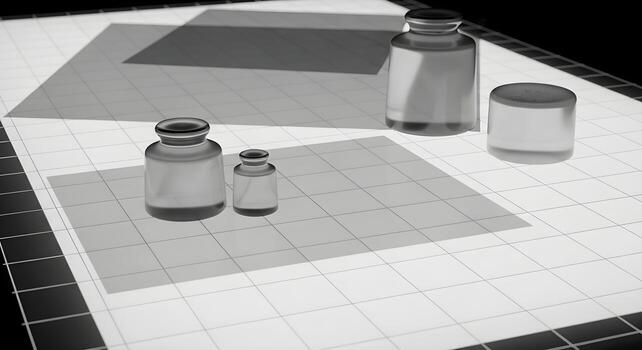 Minimalist paper weights on a light table with translucent sheets and subtle grid glow, suitable for engineering and safety storie photo