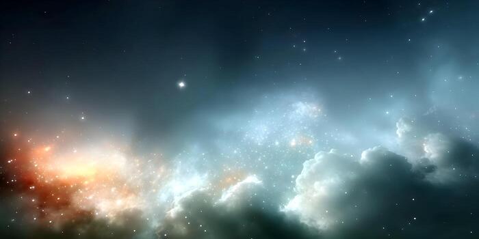 Cosmic clouds swirl in a mesmerizing nebula display photo