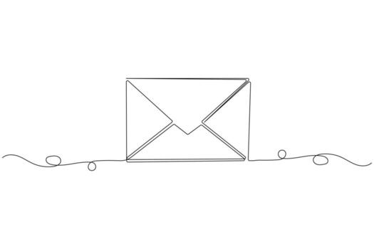 Minimalist one line drawing of a sealed envelope vector