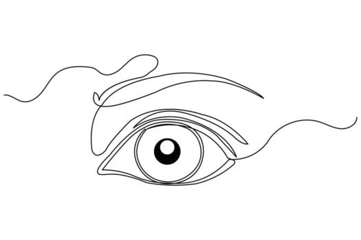 Minimalist continuous one line drawing of an eye vector