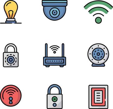Wireless and communication icons set for web and technology vector