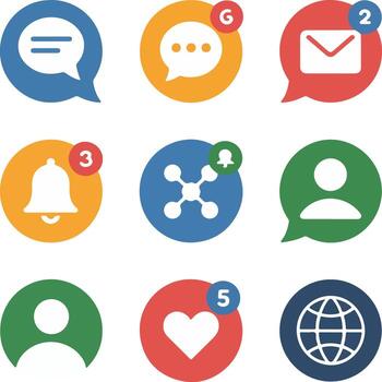 Social network and social media icon set illustration for web and business design vector