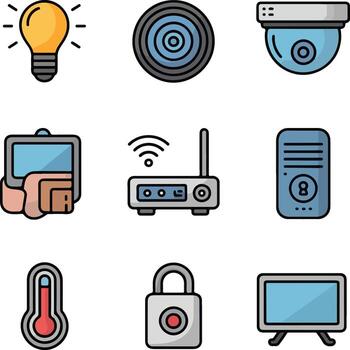 inalámbrico y comunicación íconos conjunto para web y tecnología diseño conjunto vector