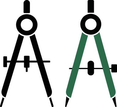 Geometric compass tools for precision drawing and drafting in architecture and design. illustration of a compass vector