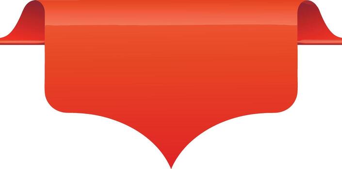Orange Ribbon Banner with Pointed Bottom Edge label vector