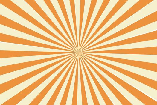 Orange and Cream Sunburst Radial Background Pattern abstract vector