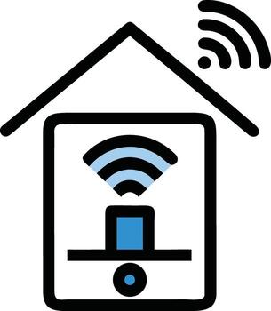 House icon with wifi signal and camera home wireless vector