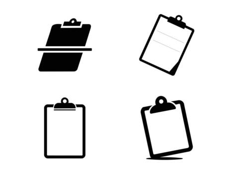 Collection of clipboard icons isolated on white background for business use vector