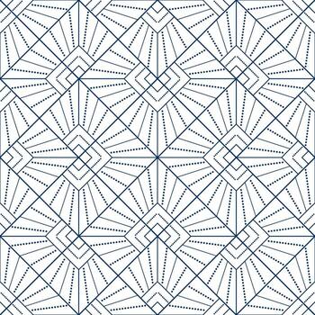 sin costura geométrico modelo de puntos líneas. decorativo cuadrado diagonal ornamento. azul modelo en blanco antecedentes. estricto monocromo diseño. mosaico loseta antecedentes vector
