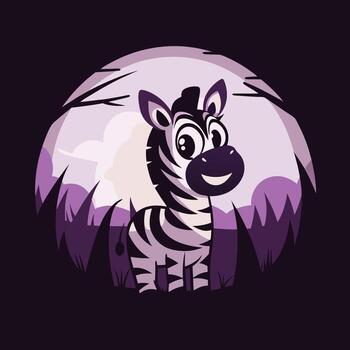 Zebra cartoon style vector