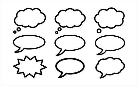 Speech Bubble set. Talk bubble. Cloud speech bubbles collection. vector